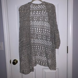 Grey woven cardigan